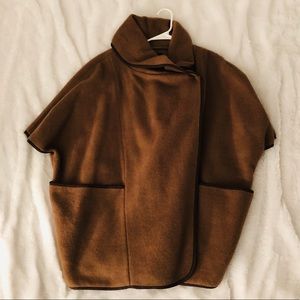 Brown Oversized Cape Coat